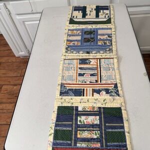 Floral Quilted Table Runner  Handmade Double Sided 40" X 12"  House Window